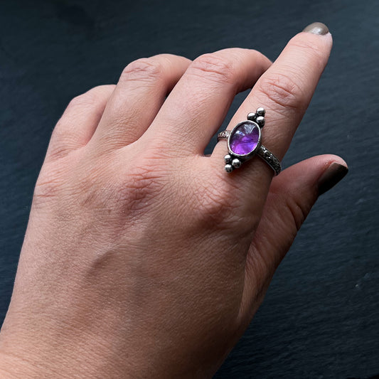 Belladonna Ring with Amethyst - Size 10.5