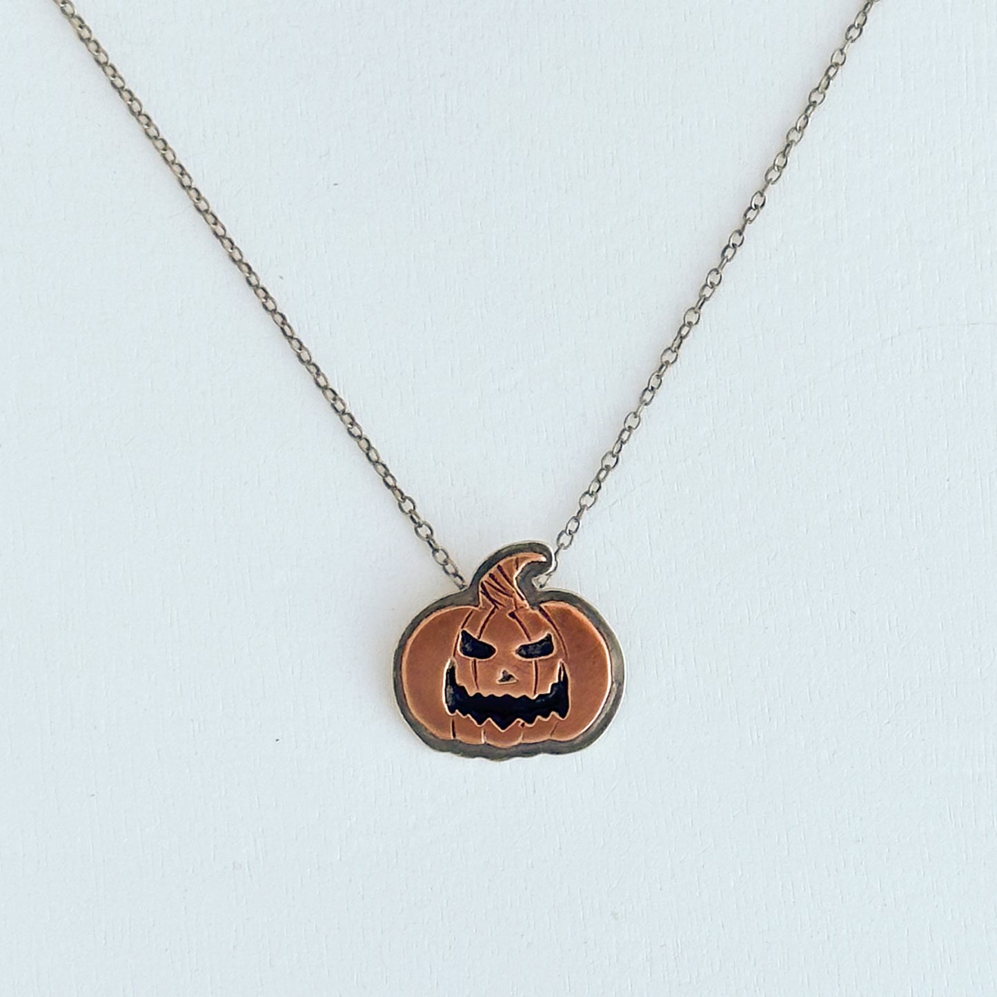Copper Jack-o-Lantern Pendant