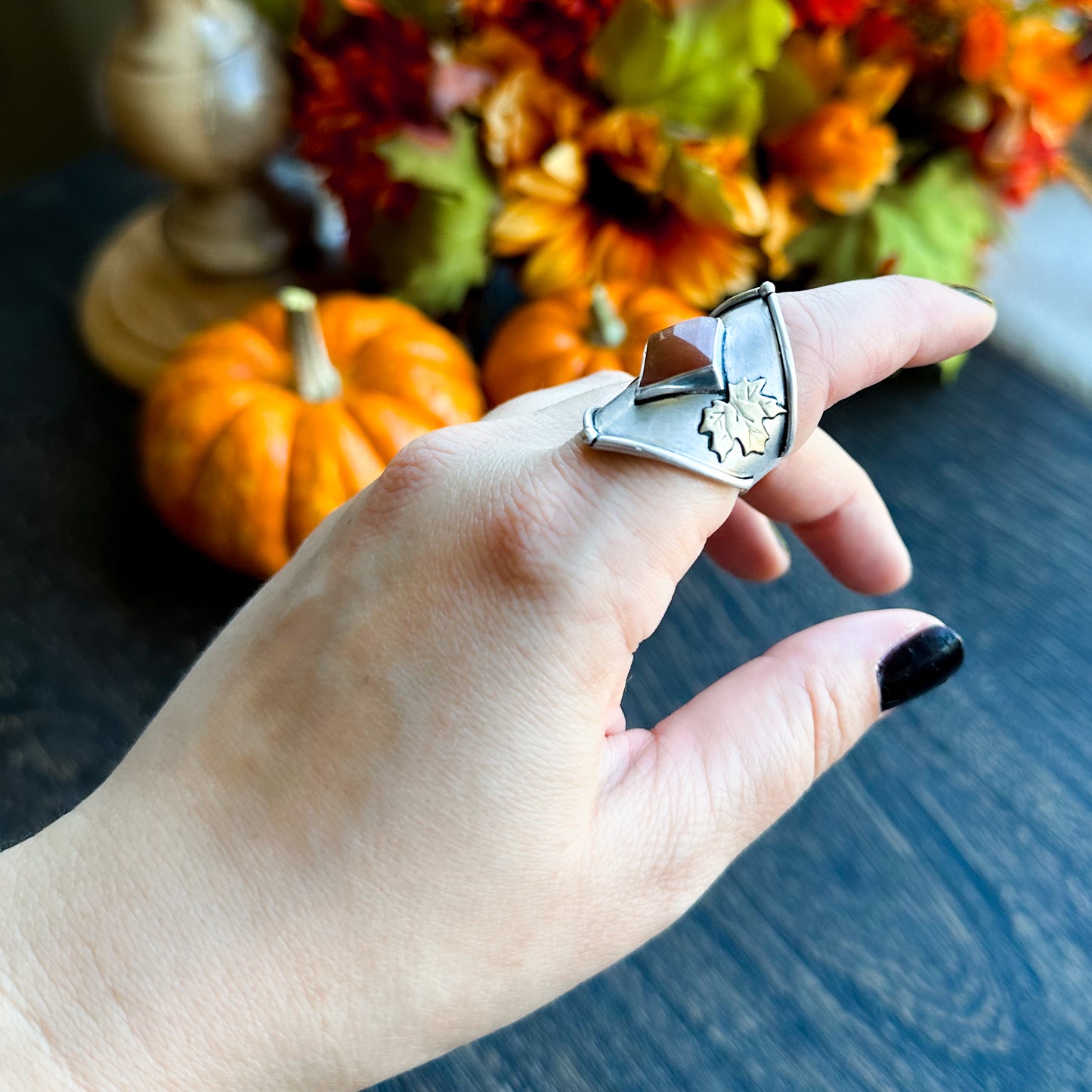 Autumn Guardian Shield Ring - Size 7.5