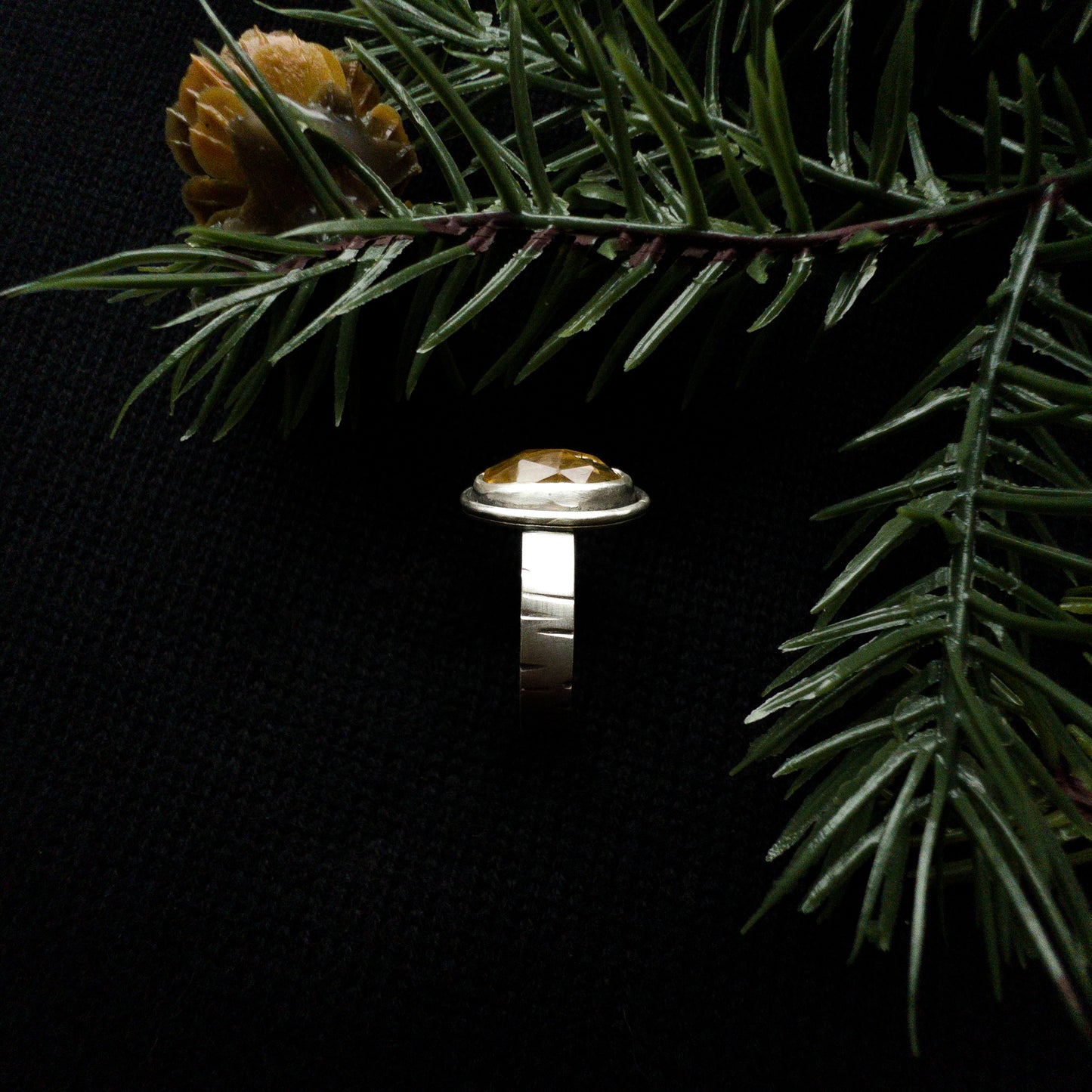 Autumn Aspen Ring with Citrine Size 6.75