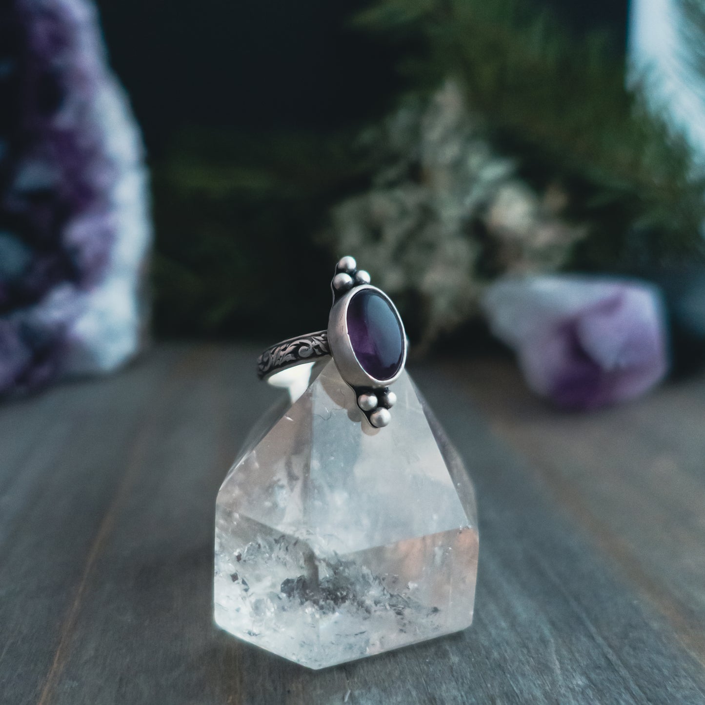Belladonna Ring with Amethyst - Size 7.25