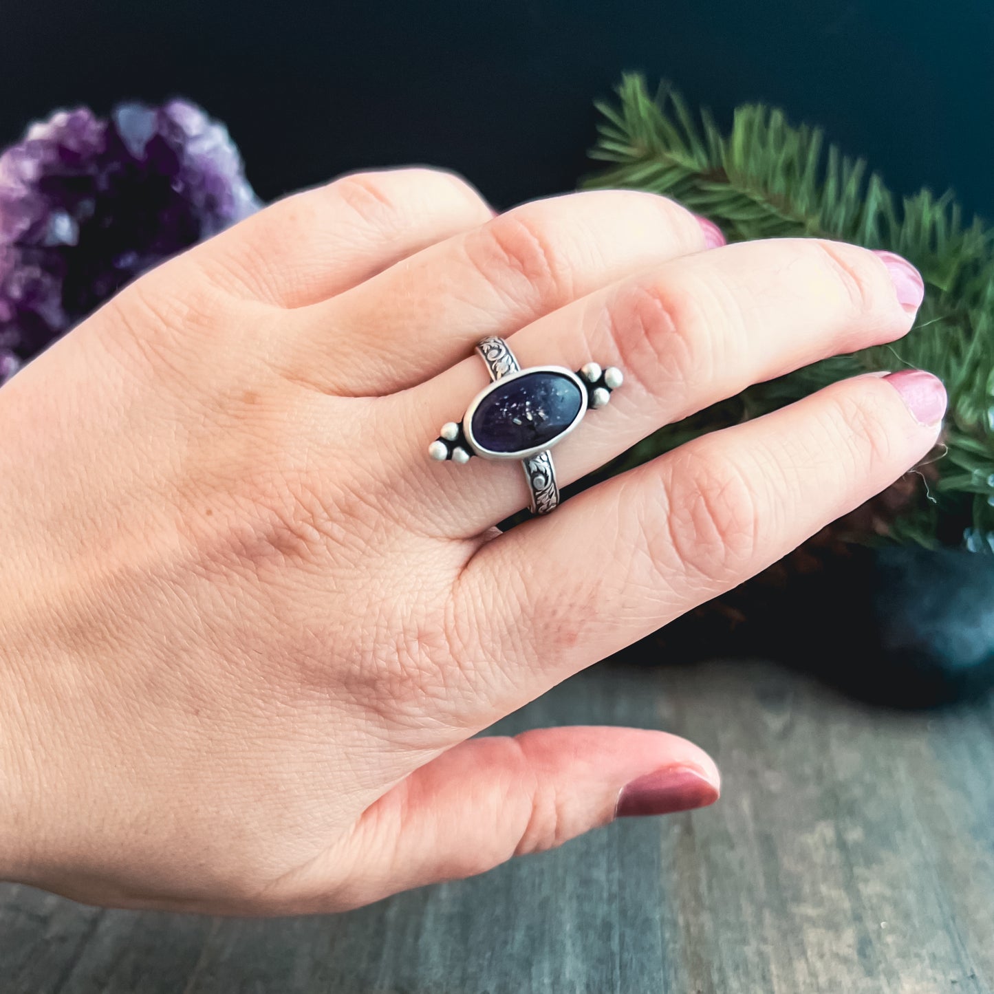 Belladonna Ring with Iolite - Size 9
