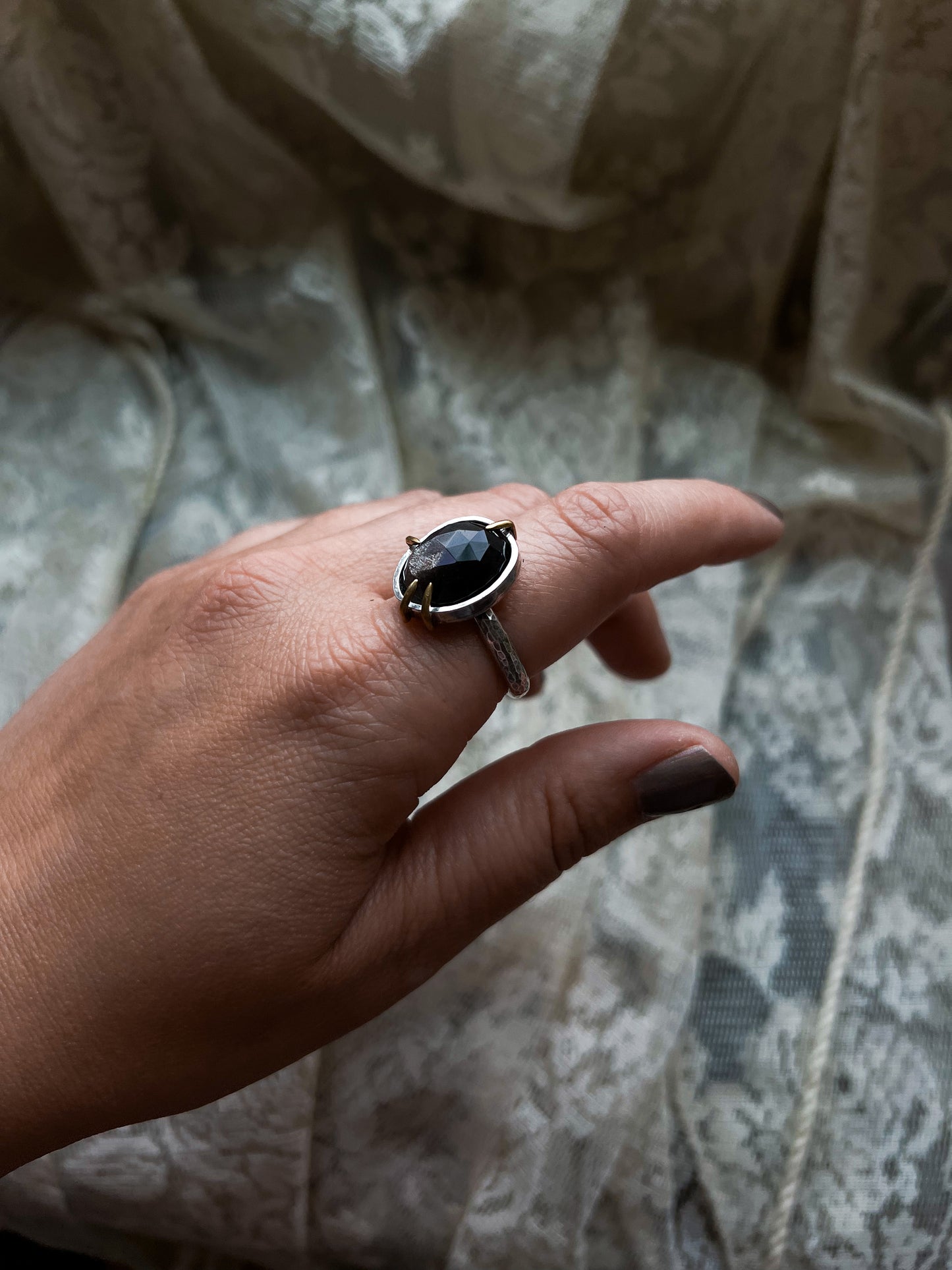 Black Moonstone Ring