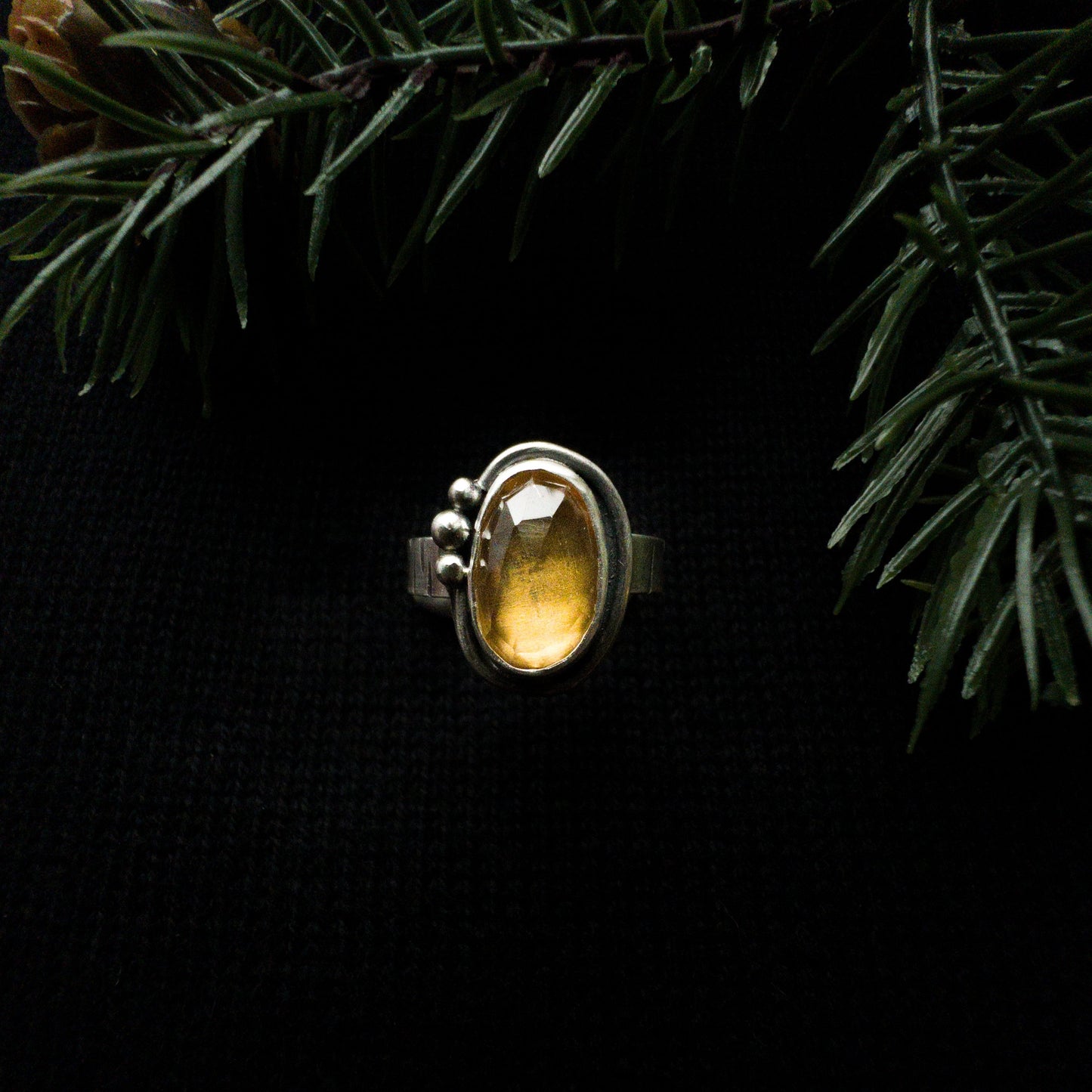 Autumn Aspen Ring with Citrine Size 6.75