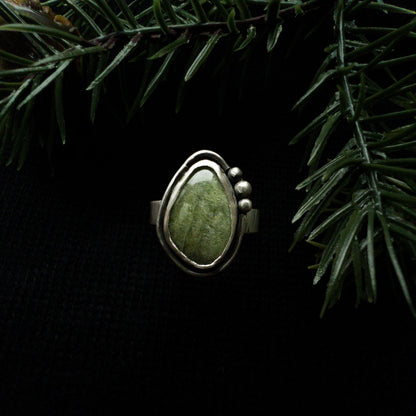 Summer Aspen Ring with Green Diopside Size 7